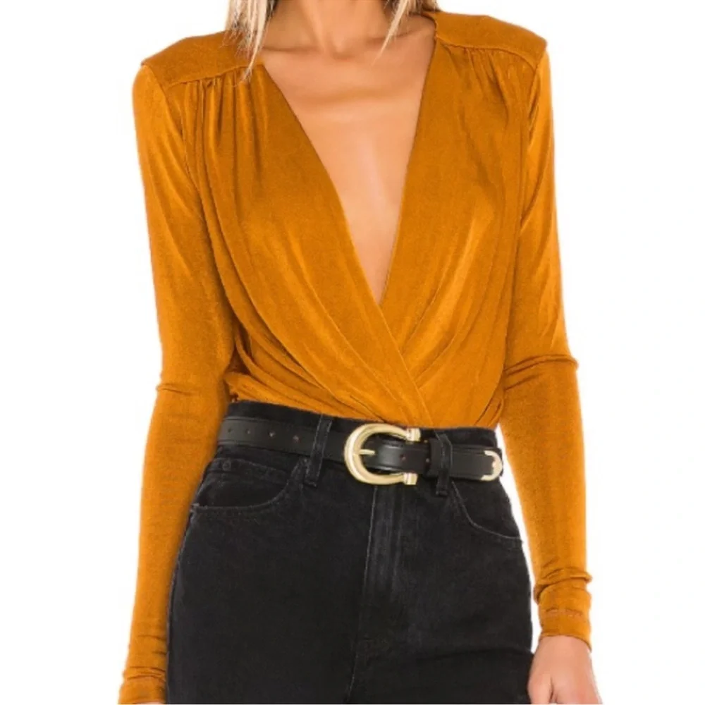 Free People Intimately Too Turnt Bodysuit in Golden Nugget Size Small